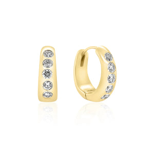 Diamond Nomad Huggie Hoop Earrings