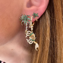 Diamond or Tsavorite Palm Tree Stud Earring