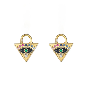 Double Sided Evil Eye Pyramid Charm