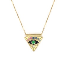 Double Sided Evil Eye Pyramid Necklace