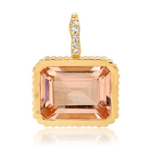 Dream in Technicolor Morganite & Diamond Charm Pendant