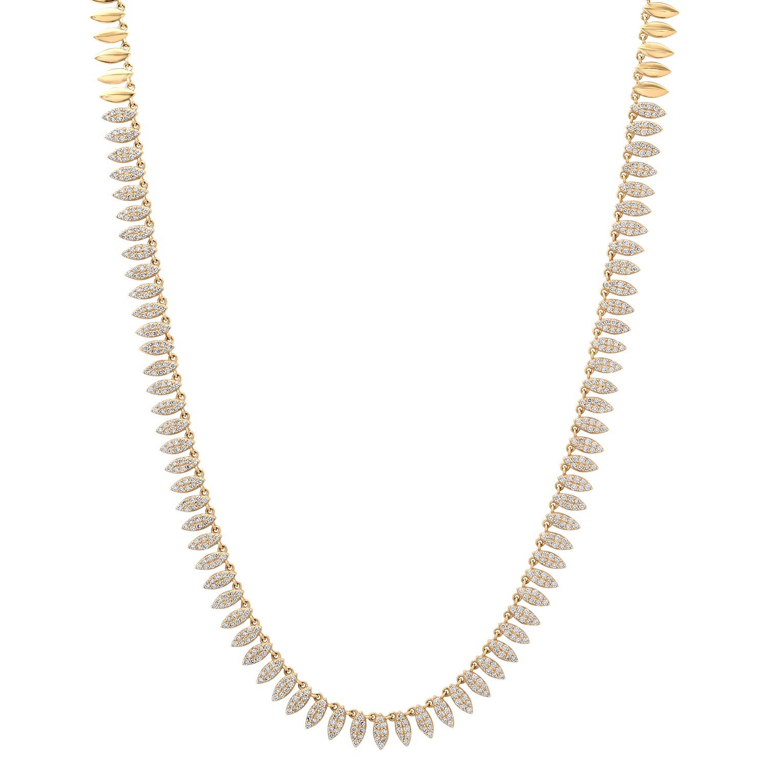 Drops of Diamond Pave Marquise Tennis Necklace