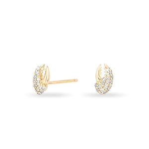 Tiny Pavé Diamond Claw Stud Earrings