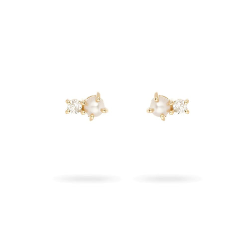 Pearl & Diamond Amigos Stud Earrings