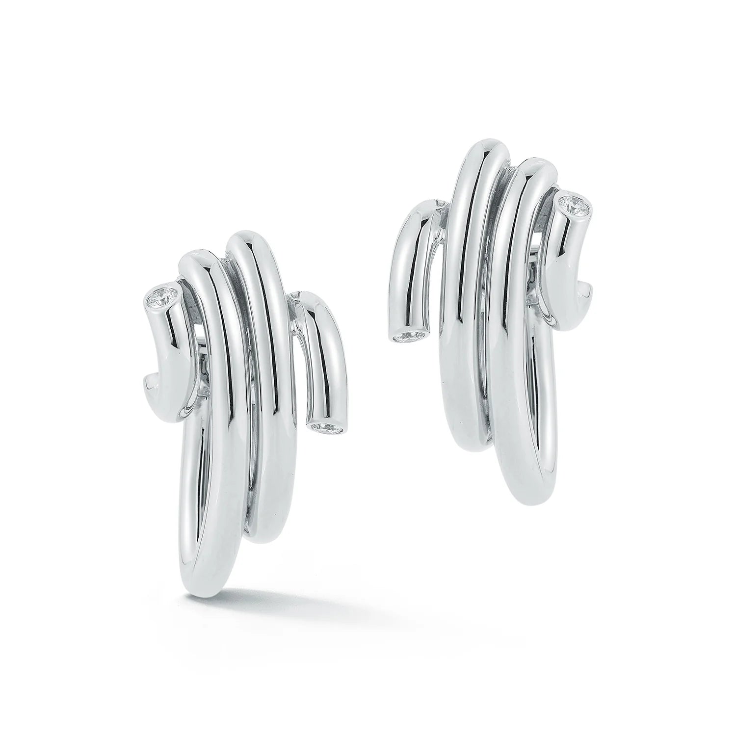 Thoby Gold & Diamond Statement Spiral Earrings