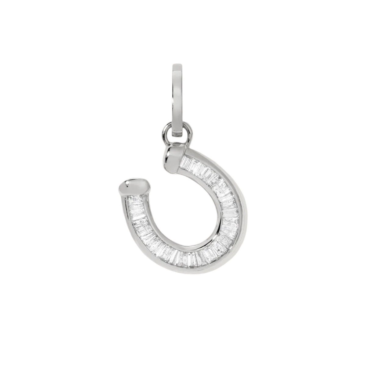 Baguette Diamond Horseshoe Charm with Enhancer