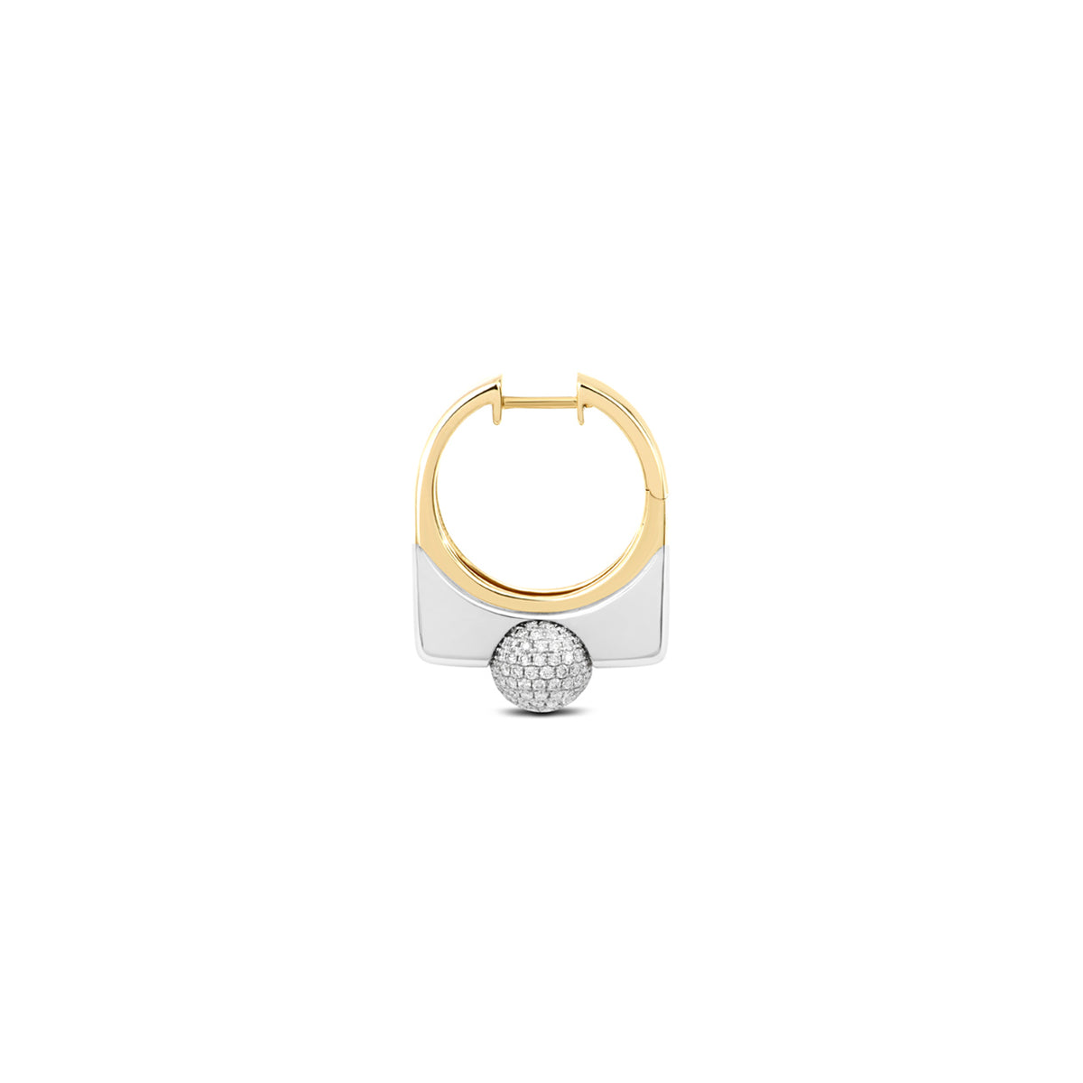 Edgy Pave Diamond Ball Statement Earring
