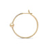 Small or Large Gold Ball & Pave Diamond Line Hoop Earring