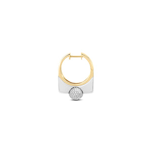 Edgy Pave Diamond Ball Statement Earring