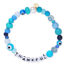 Evil Eye Thankful Beaded Stretch Bracelet