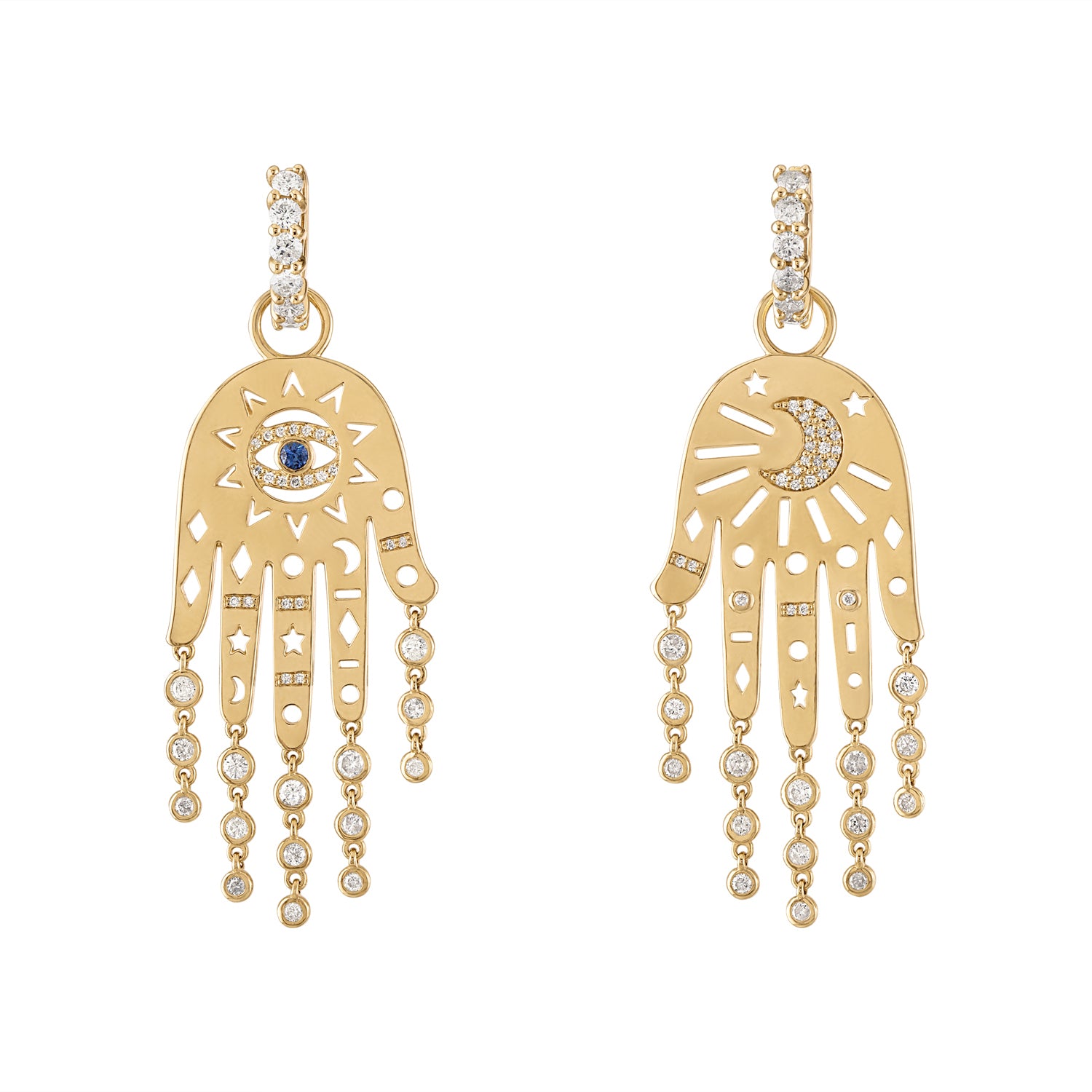 Diamond Divine Intervention Drop Huggie Hoop Earrings