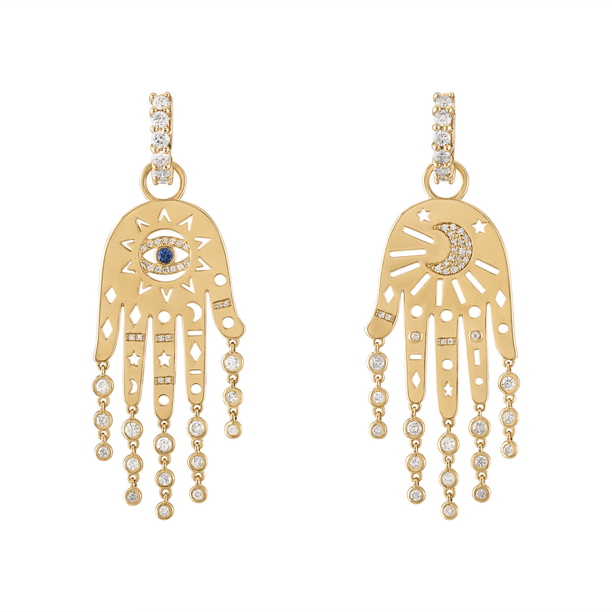 Diamond Divine Intervention Drop Huggie Hoop Earrings