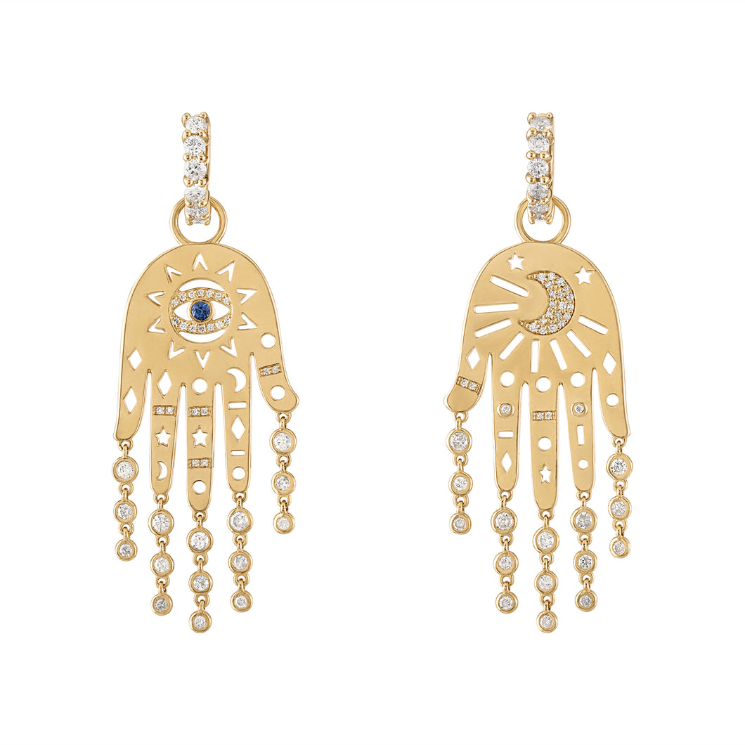 Diamond Divine Intervention Drop Huggie Hoop Earrings