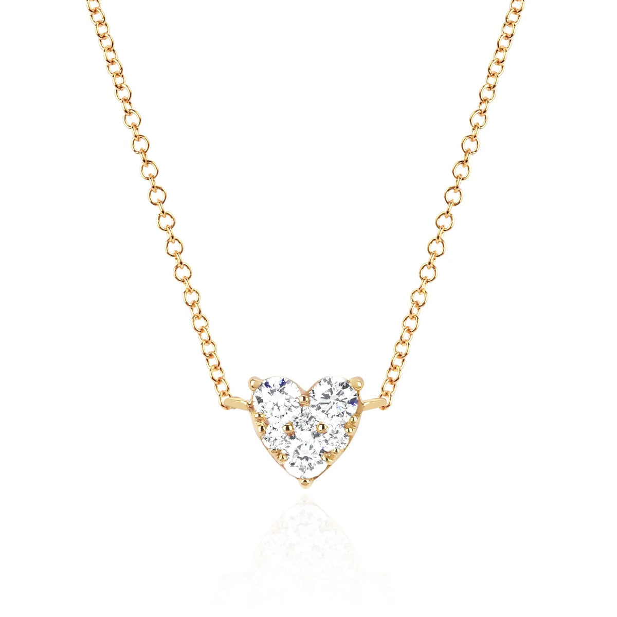 Full Cut Diamond Heart Choker Necklace