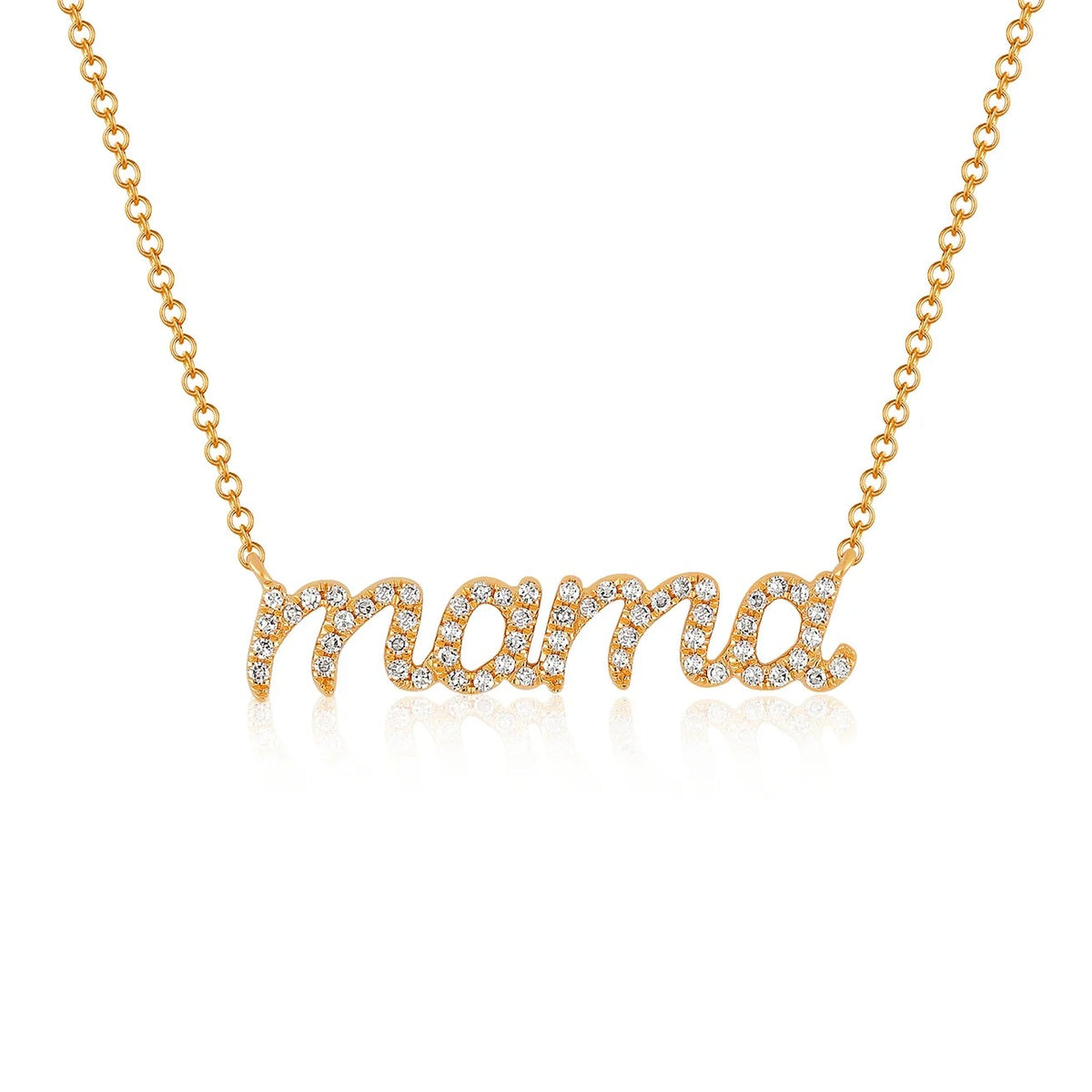 Diamond Script Mama Necklace