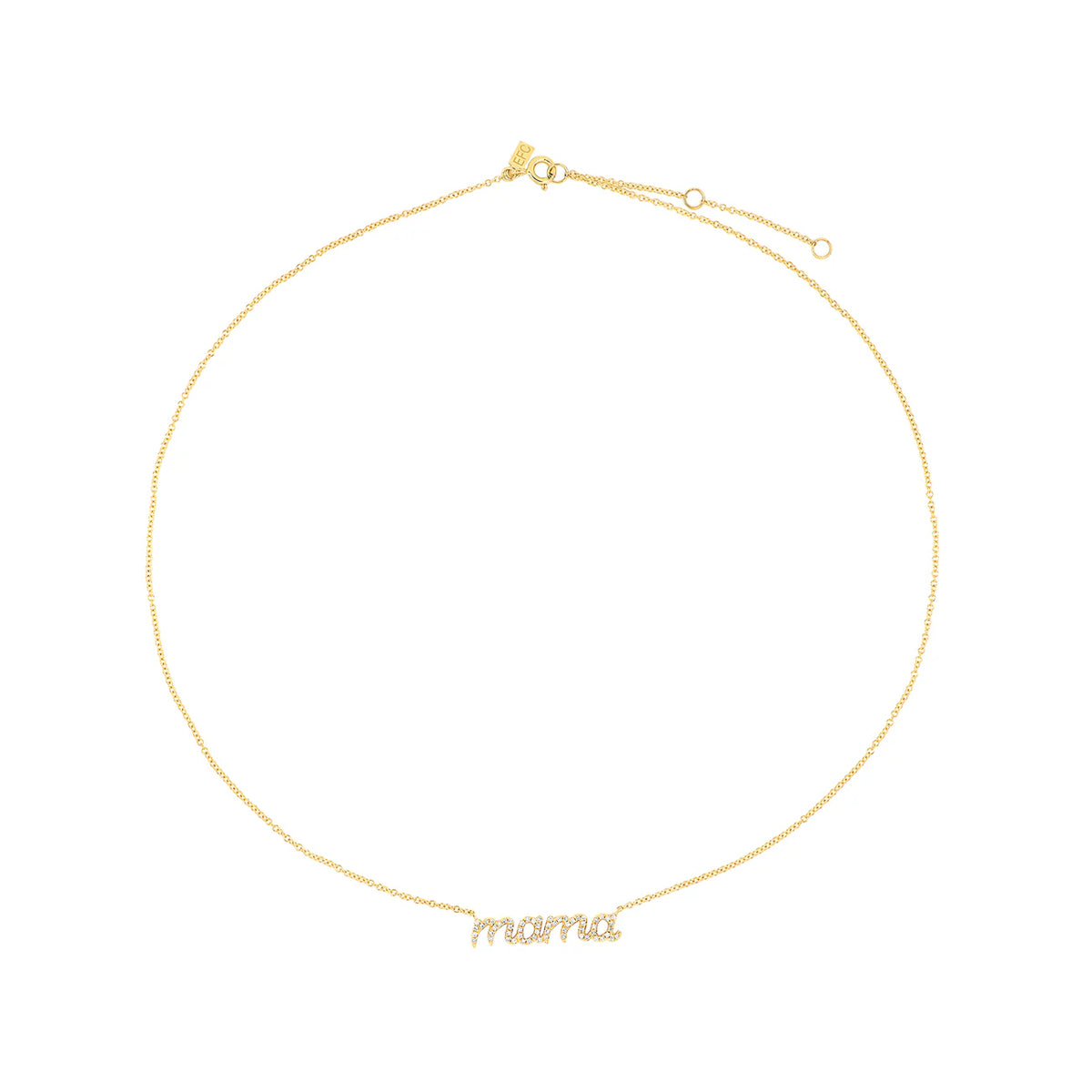 Diamond Script Mama Necklace