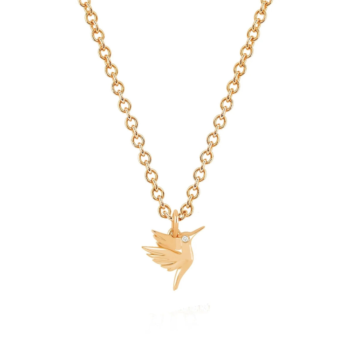 Hummingbird Necklace with Diamond Eye