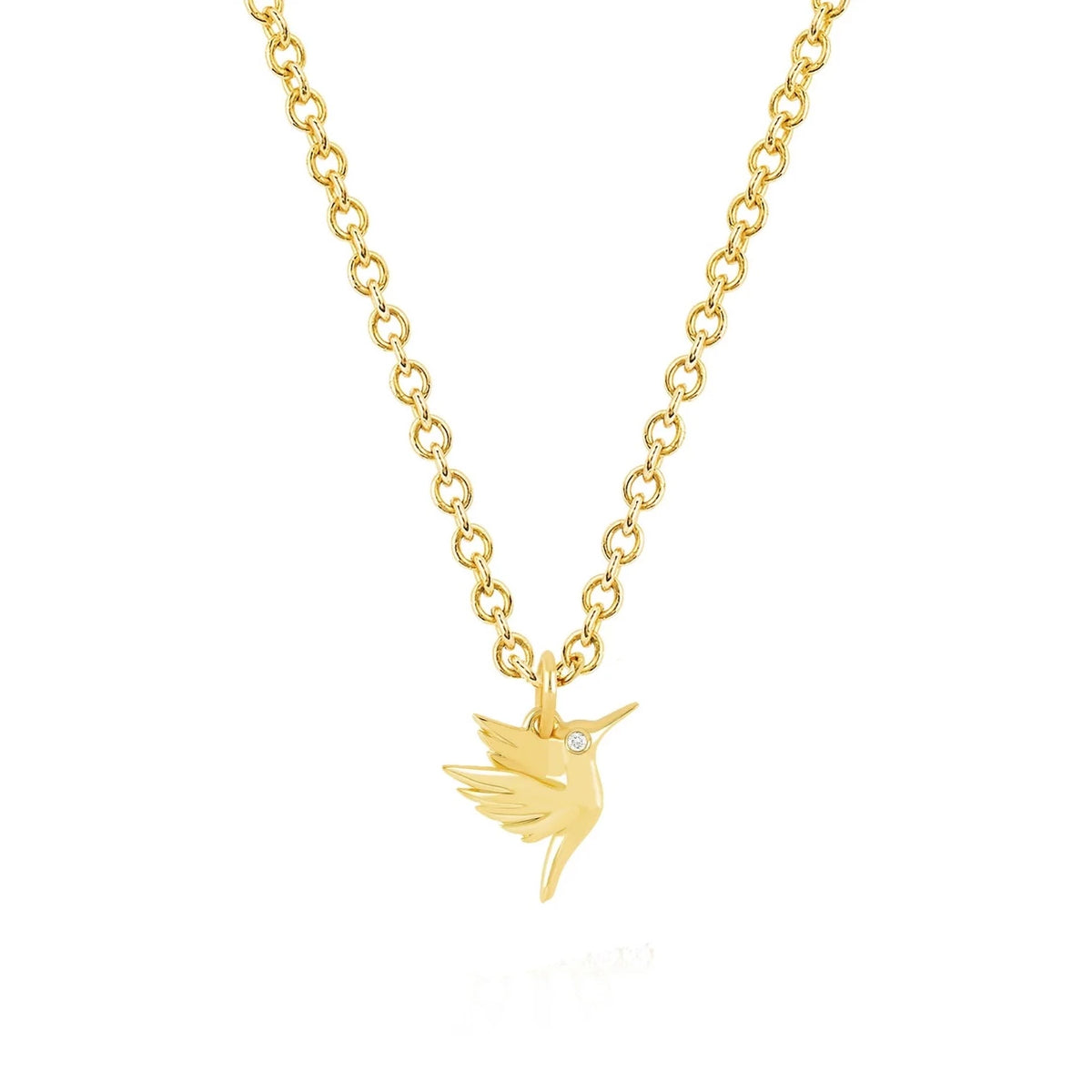 Hummingbird Necklace with Diamond Eye