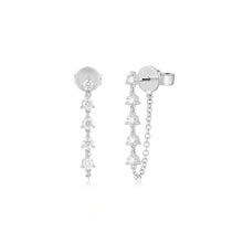 Multi-Diamond Chain Stud Earring