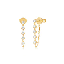 Multi-Diamond Chain Stud Earring