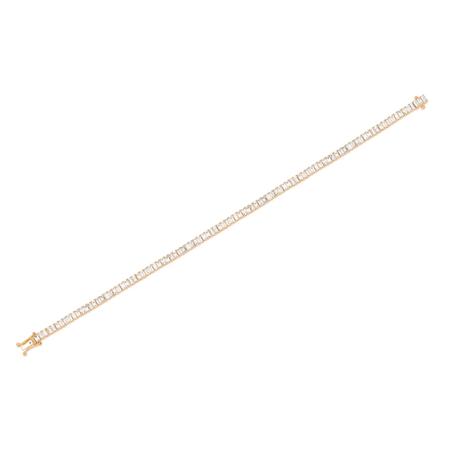 Prong Set Diamond Baguette Eternity Tennis Bracelet
