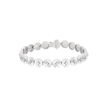 Fluted Gold & Diamond Eternity Disc Bracelet