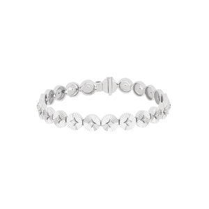 Fluted Gold & Diamond Eternity Disc Bracelet