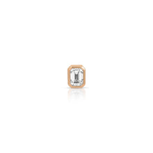 Bezel Set Emerald Cut Diamond Stud Earrings