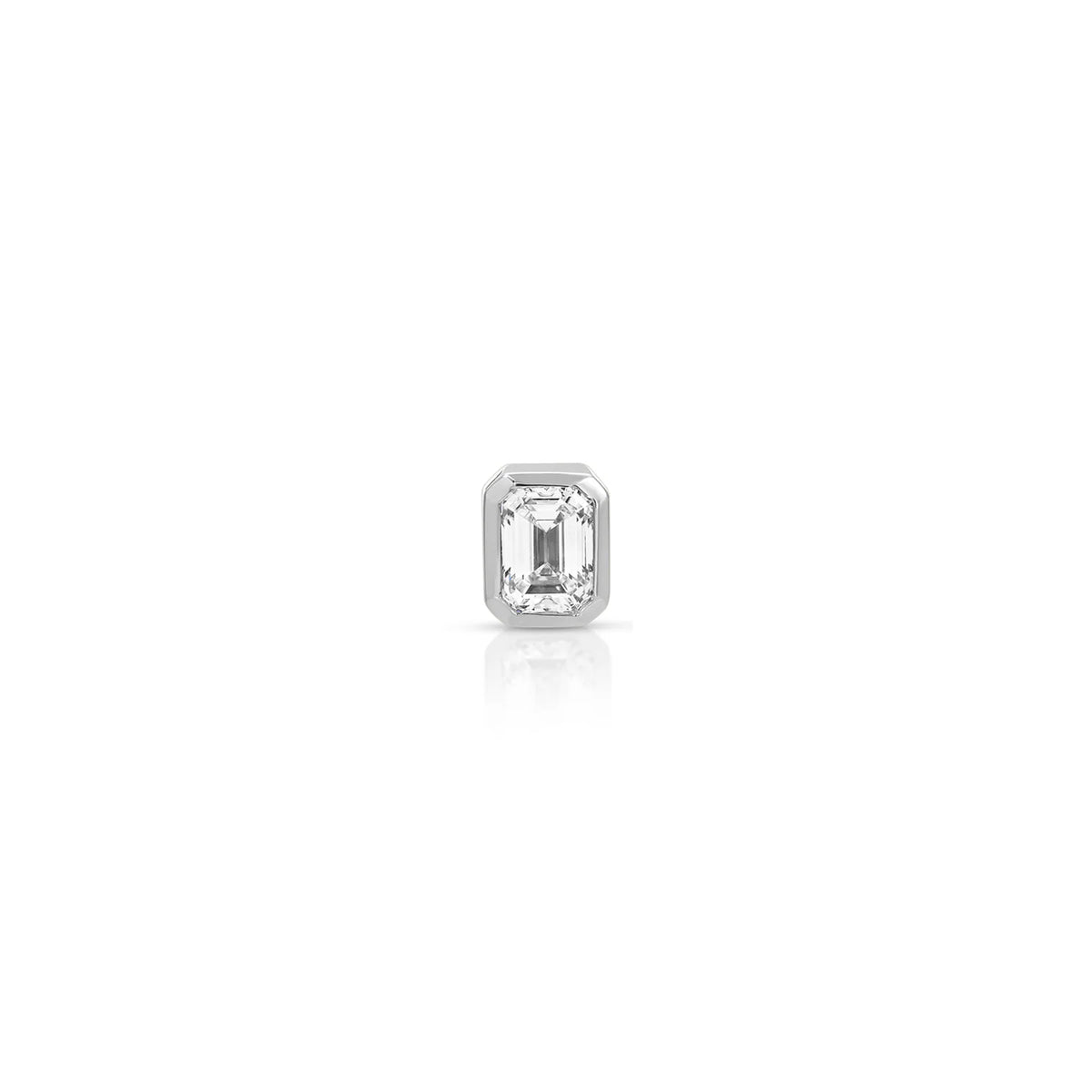 Bezel Set Emerald Cut Diamond Stud Earrings