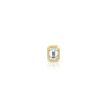 Bezel Set Emerald Cut Diamond Stud Earrings