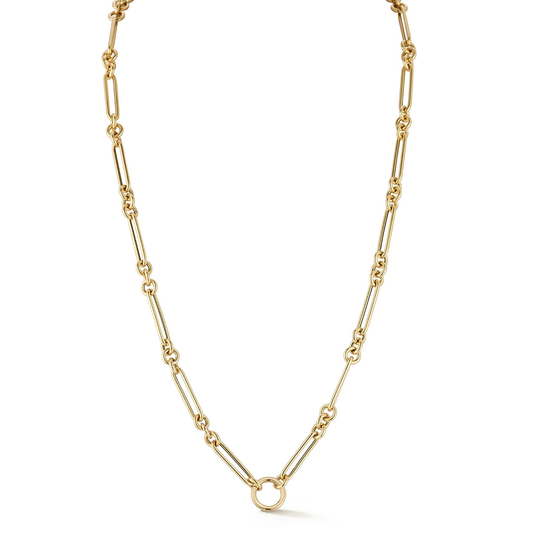 Mixed Link Chain Necklace with Enhancer