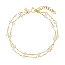 Multi Pearl Double Chain Bracelet