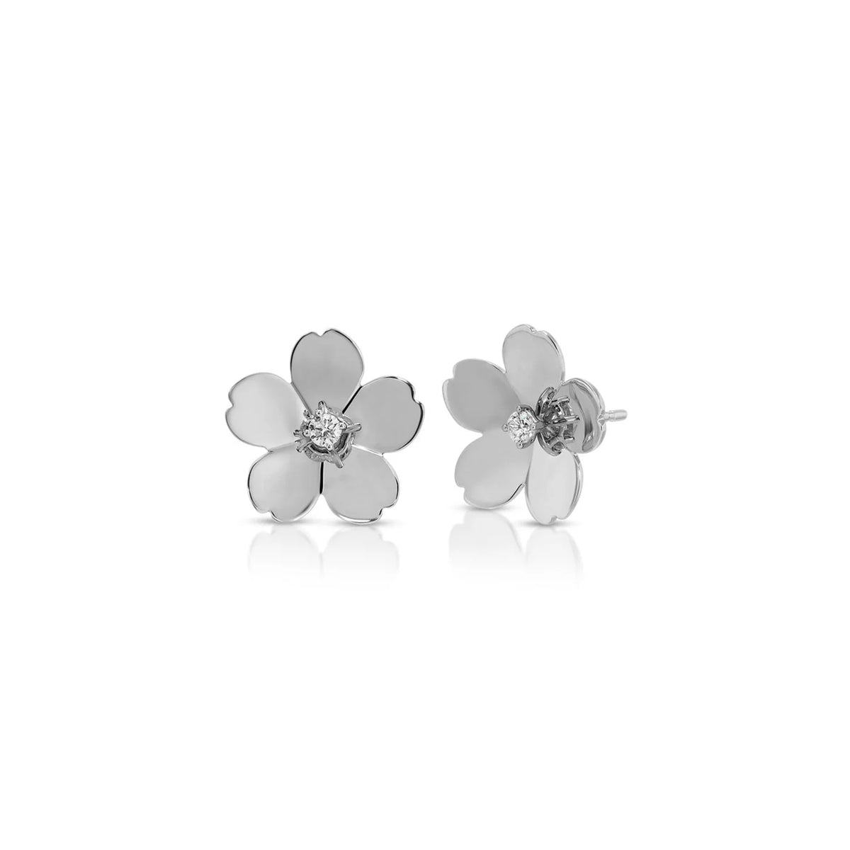 Jumbo Gold Cherry Blossom Stud Earrings