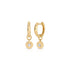Gold Frame Round Diamond Huggie Hoop Earrings