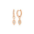 Gold Frame Marquise Diamond Huggie Hoop Earrings