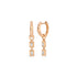 Gold Frame Double Baguette Diamond Huggie Hoop Earrings