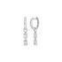 Gold Frame Double Baguette Diamond Huggie Hoop Earrings