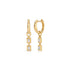 Gold Frame Double Baguette Diamond Huggie Hoop Earrings