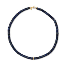 Gemstone Rondelle Beaded Necklace with Gold & Diamond Bead