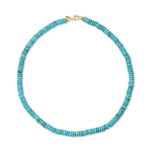 Gemstone Rondelle Beaded Necklace with Gold & Diamond Bead