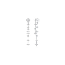 Front Back Multi-Diamond Sparkle Drop Chain Earrings