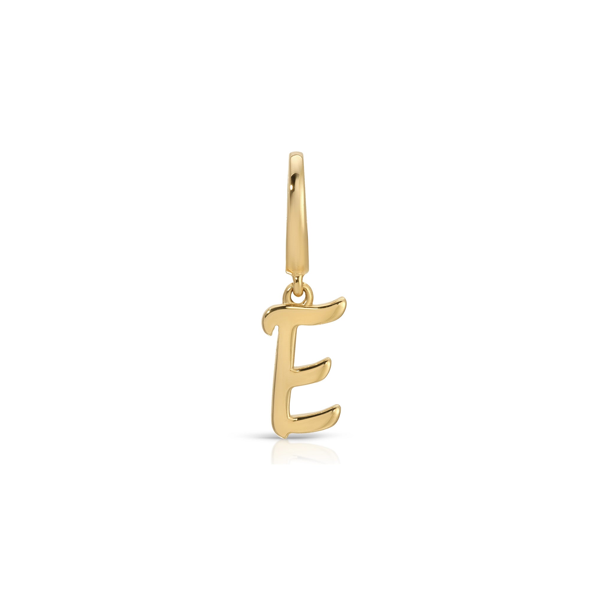 Gold Mini Script Initial Charm Clip