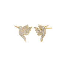 Pave Diamond Hummingbird Stud Earrings