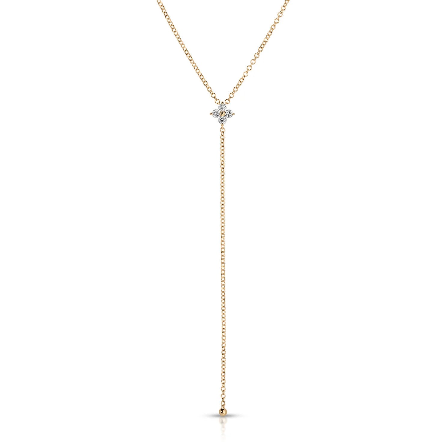 Diamond Fleur Lariat Necklace