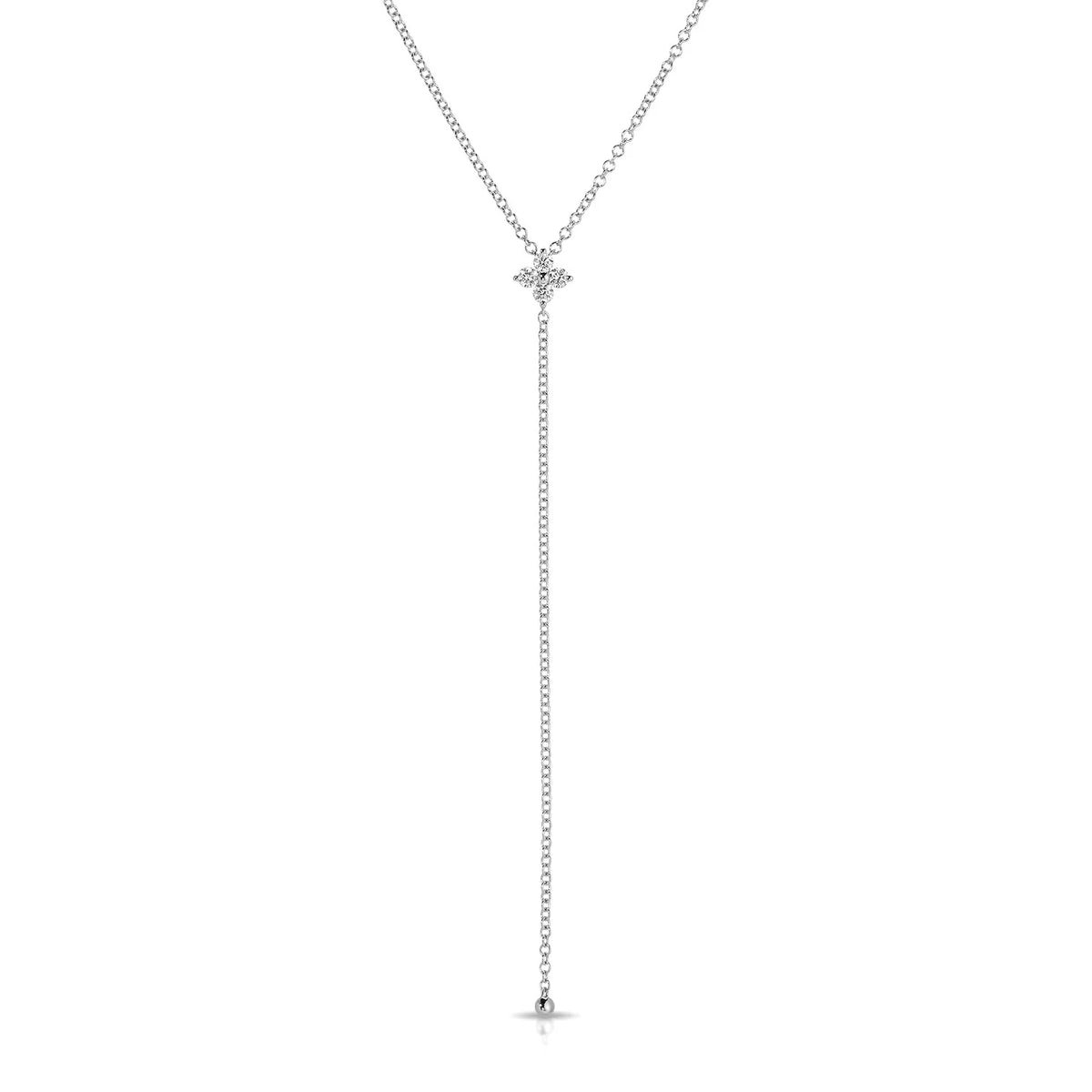 Diamond Fleur Lariat Necklace