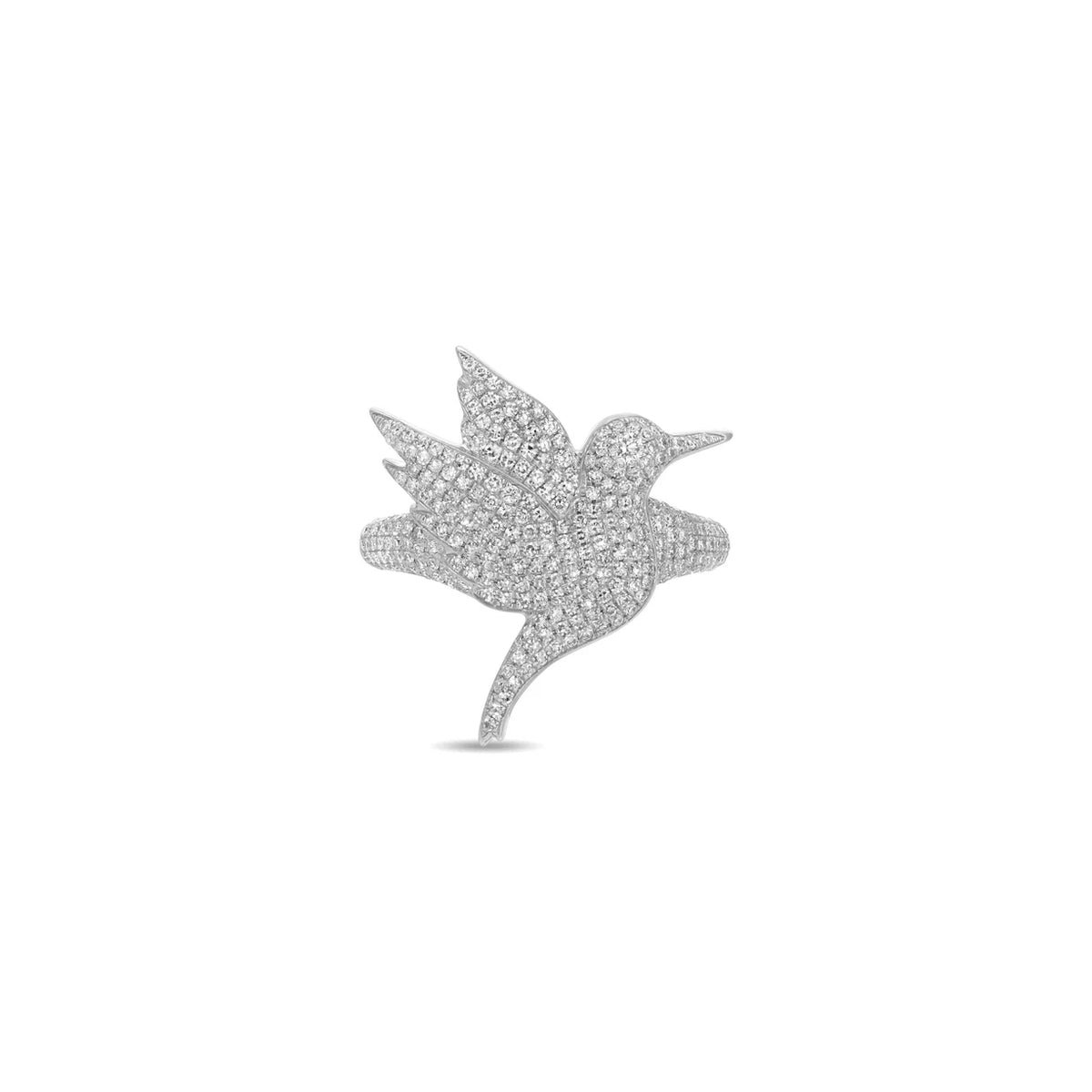Pave Diamond Hummingbird Ring