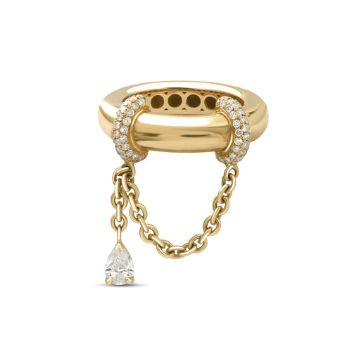 Elysabeth Diamond Chain Drape Ring