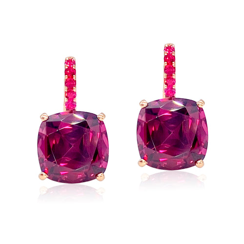 Color Candy Rhodolite Garnet & Pink Spinel Drop Earrings