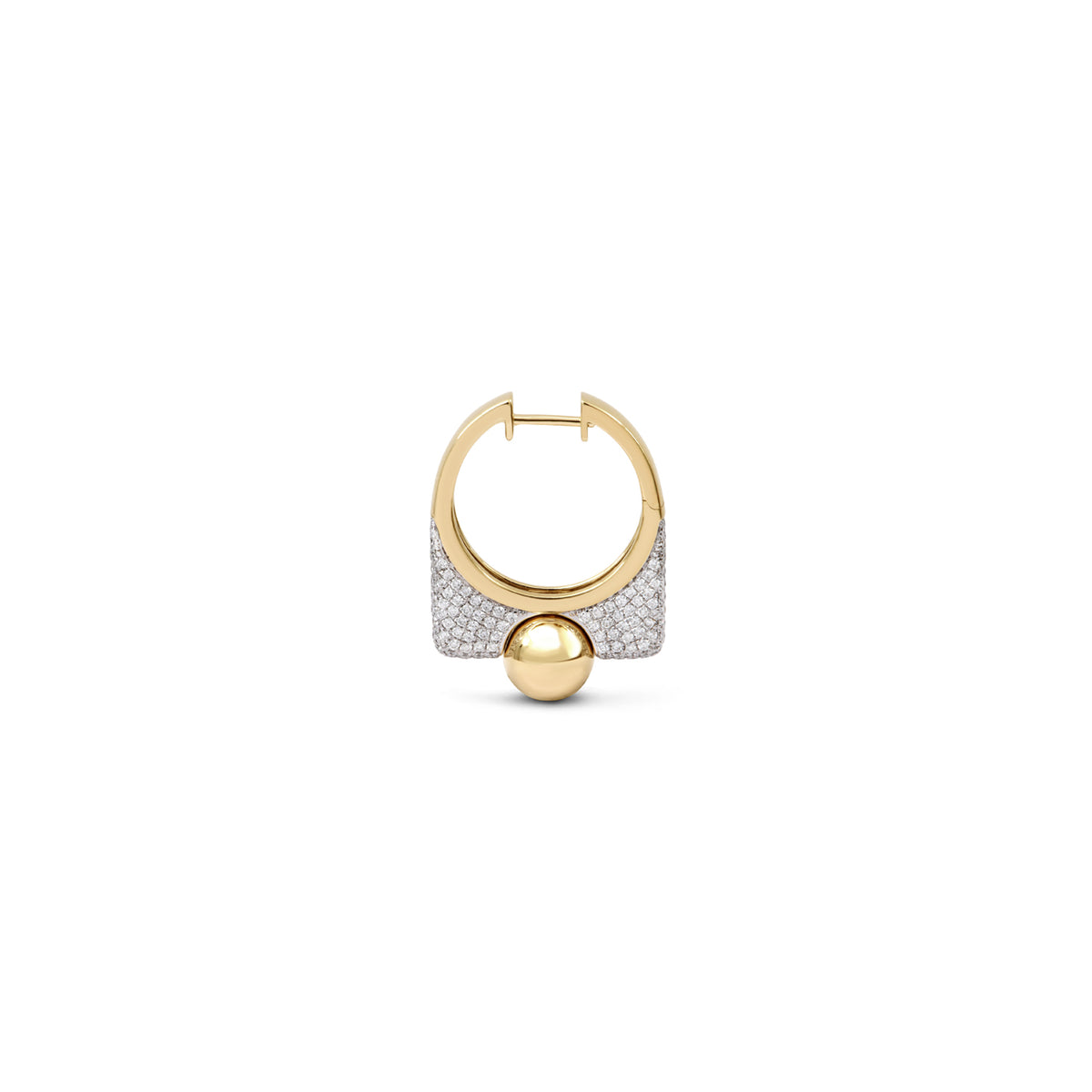 Edgy Pave Diamond Ball Statement Earring