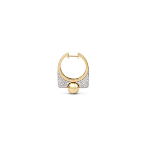 Edgy Pave Diamond Ball Statement Earring